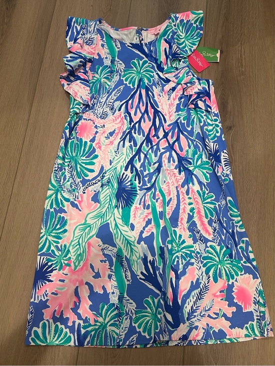Lilly Pulitzer Dresses & Skirts - Lilly Pulitzer Girls' Blue Pink Green Tropical Ruffle Dress
